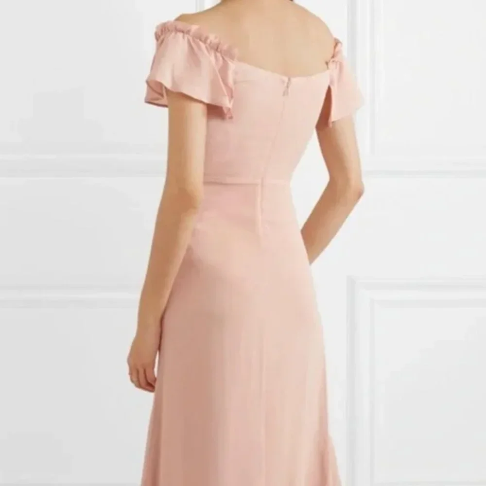 Reformation Butterfly Midi Flutter Sleeve Dress in Blush - Picture 3 of 16